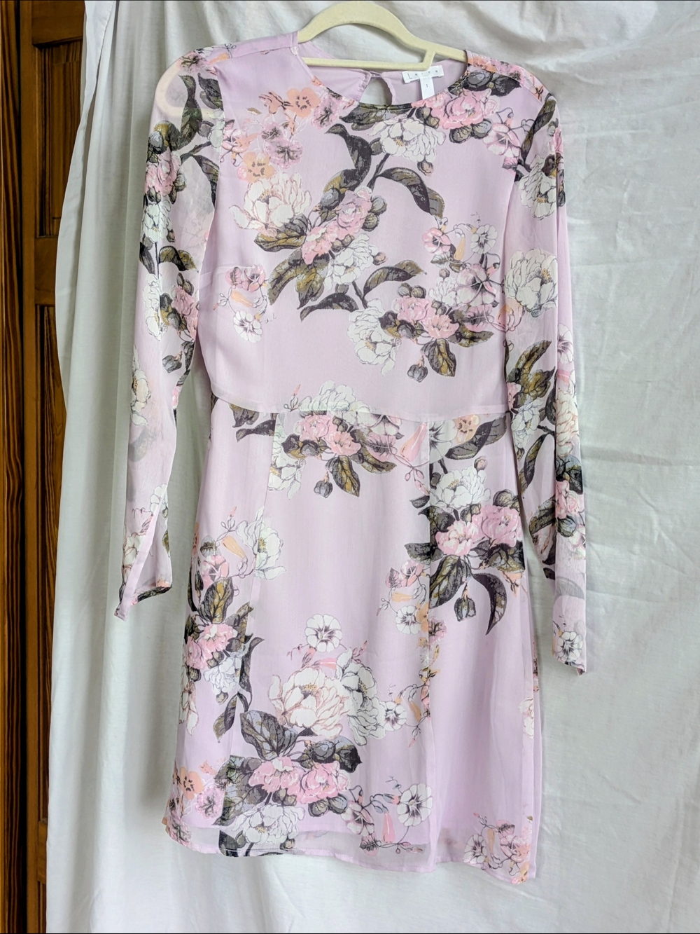 Leith Lavender Pink Floral Long-Sleeve Dress